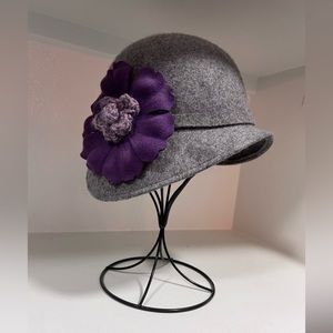 100% wool laine cloche hat